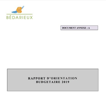 Rapport d'Orientation BudgÃ©taire 2019
